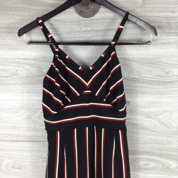 Angie Black Striped V-Neck Jumpsuit size al - Picture 4 of 6